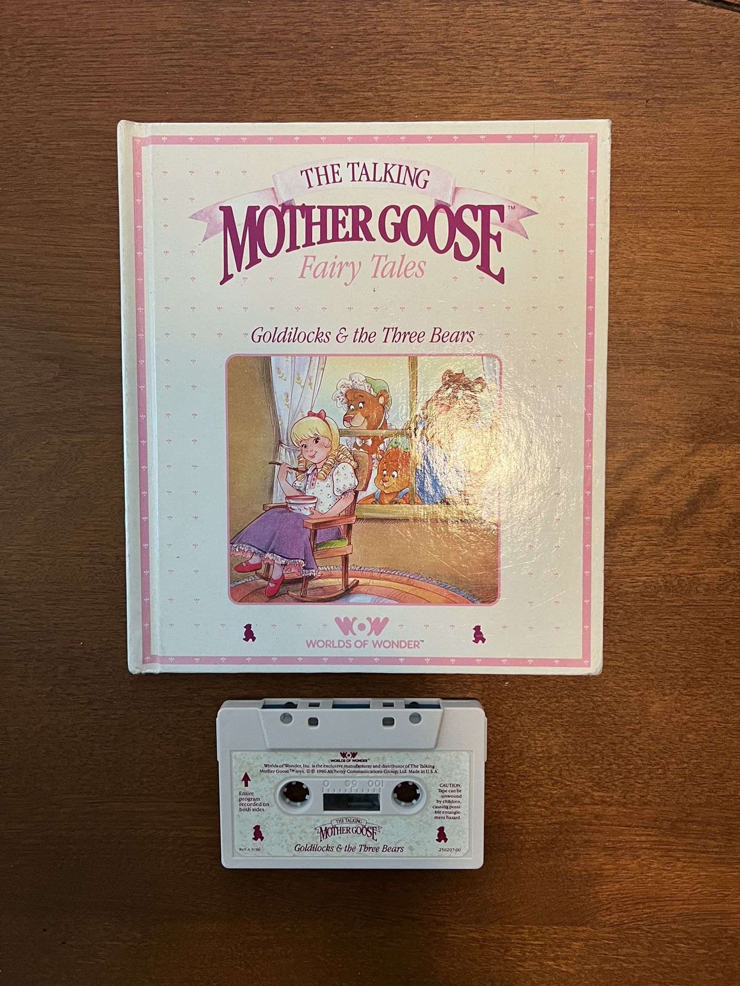 Worlds of Wonder, Talking Mother Goose Goldilocks & the Three Bears Book & Cassette Tape  You will receive the book and cassette tape. Tape has not be