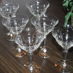 Vintage Crystal Wine Glasses, Goblets And Cordial