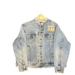 Chainsaw man rare vintage levi jacket anime dbz denim washed  