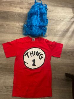 Thing 1 Costume W Blue Wig