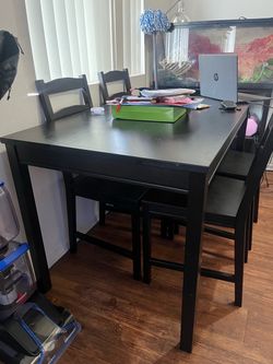IKEA Table and 4 Chairs black