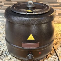 Commercial 10.5QT Soup Kettle Warmer with Stainless Steel Hinged Lid, Detachable Pot, Temperature Control Knob for Parties and Restaurants. ETL Listed