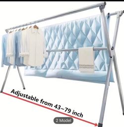 Three bars foldable cloth drying rack 43-79 inch