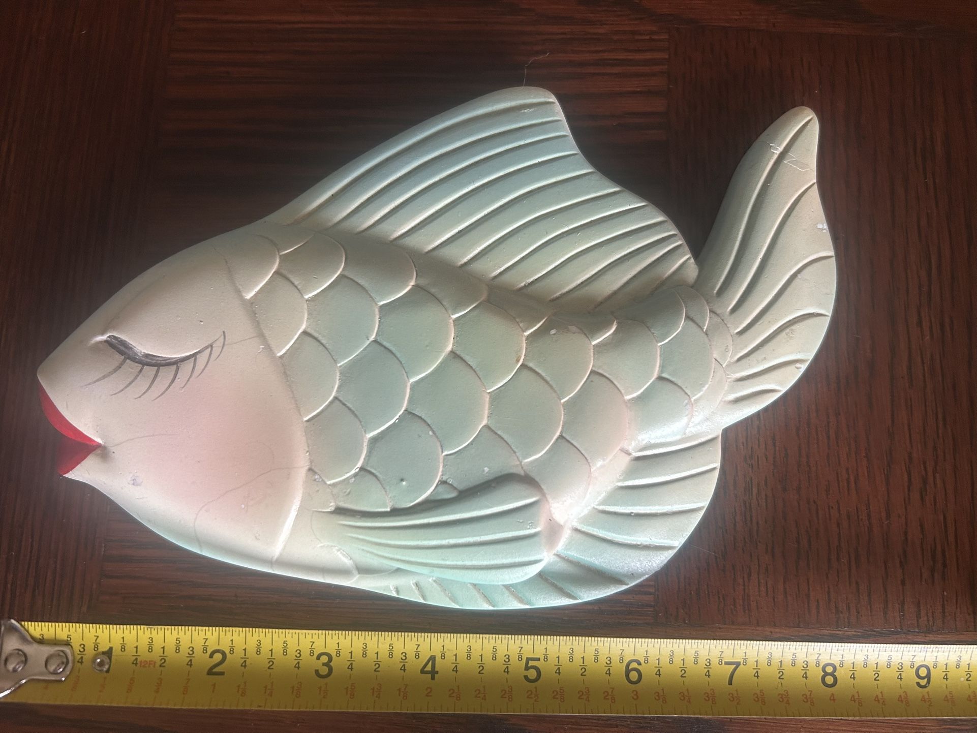 1960's Miller Studio Chalkware Plaster Fish Wall Décor Plaque MCM Kitsch Vintage