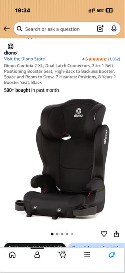 Car Seat - Diono Cambria 2XL High Back Booster Seat - Black Storm