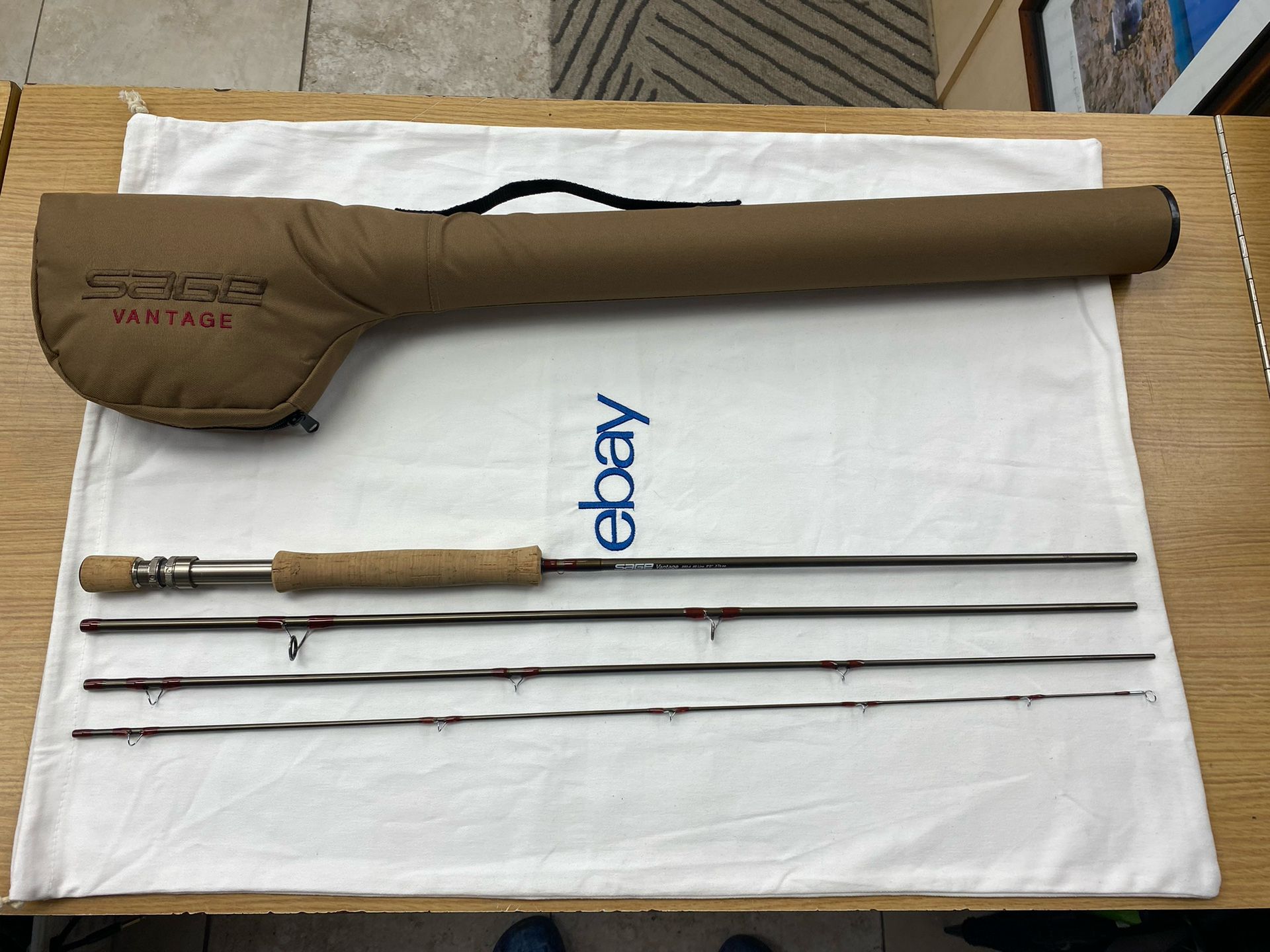 SAGE Vantage 890-4 9'0" 8wt 4piece Fly Rod Fishing With Original Case No Reel