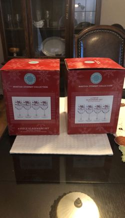 Martha Stewart collection 4 piece holiday glassware set