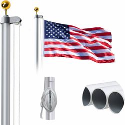 20FT Telescopic Alum Flag Pole Kit WFree Us American Flag QT S