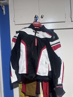 sedici chicane mesh Motercycle jacket Black red and white