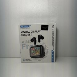 ANC LX-10 Wireless Earbuds Digital Display, Noise Cancelling Black