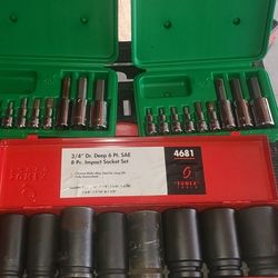 Ingersoll Rand 3/4inch Impact - 1/2-3/8 drive Allen Head Sockets Standard & Metric