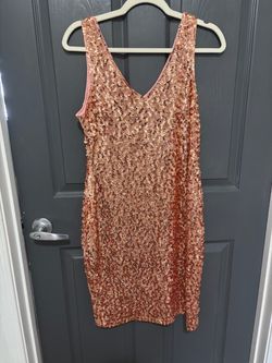 Rose Gold Sequin Mini Dress
