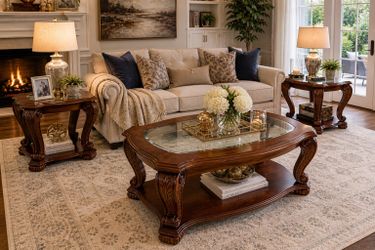 Luxury Coffee Table Set – Solid Wood (3 Piece)