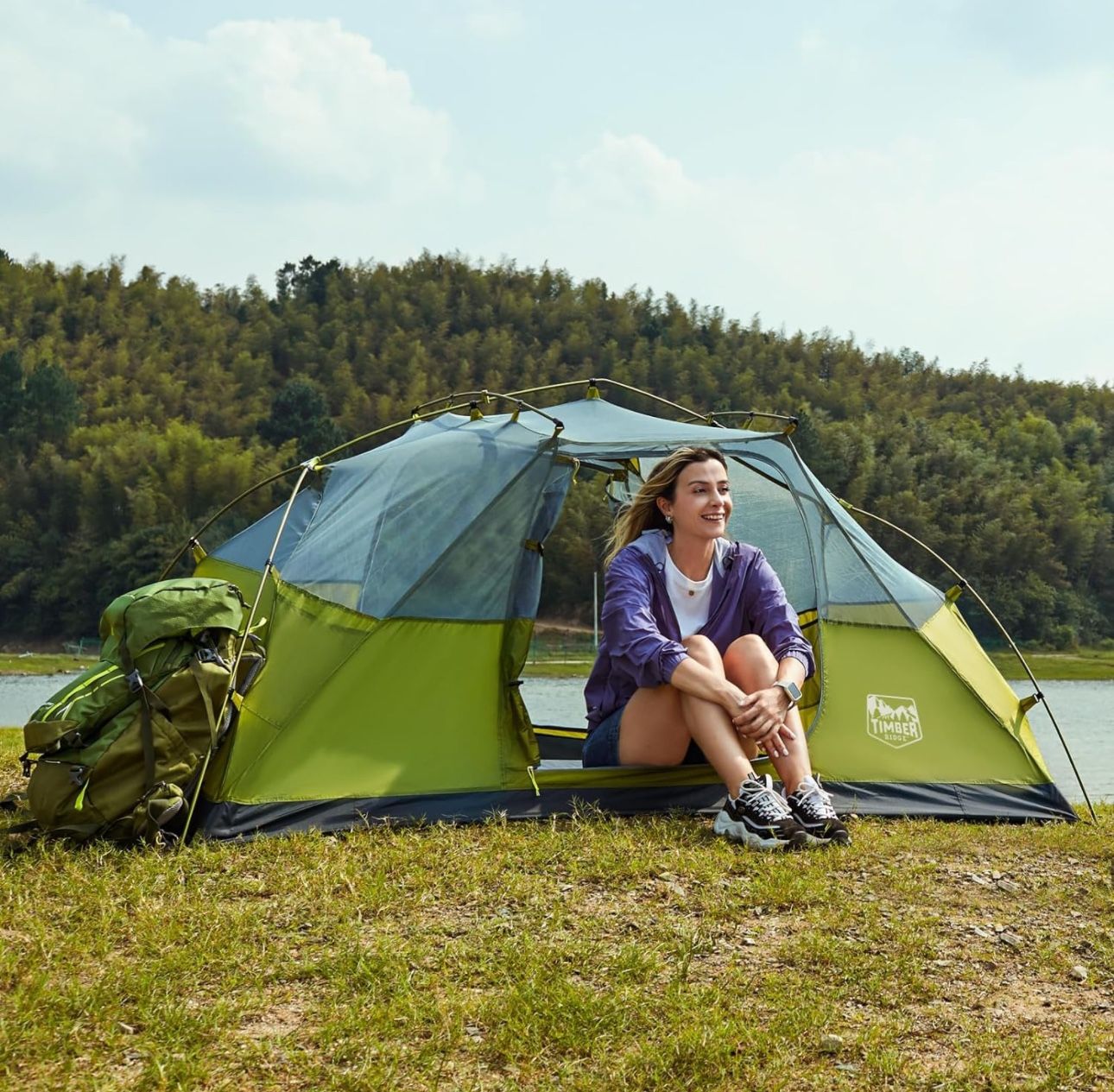 (Clearance) TIMBER RIDGE 2 Person Backpacking Tent ⛺️ Weather Resistant Lightweight Camping