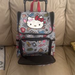 Hello Kitty Rolling backpack Like new