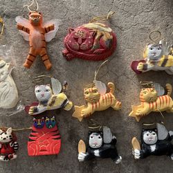 Vintage cat christmas ornaments 