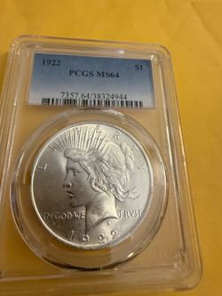 1922  PCGS MS64 $1 piece silver dollar