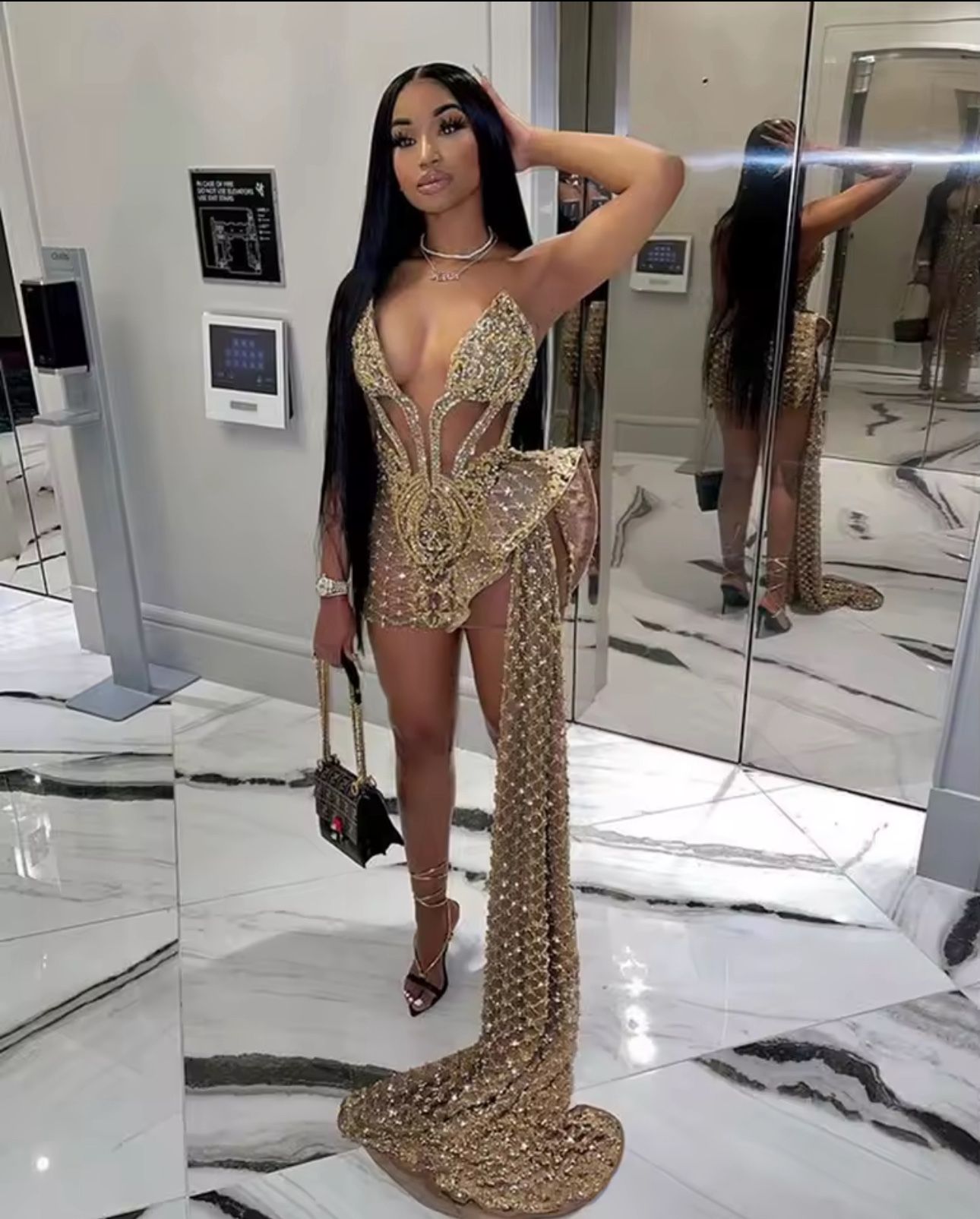 Champagne / Gold Prom Or Birthday Dress