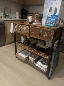 FREE Rustic Wood and Metal Console Table