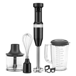 KitchenAid Variable Speed Corded Hand Blender with Accessories, Black Matte $49.99