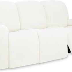 PureFit Super Stretch 3 Seats Recliner Sofa Couch Cover with Pocket – Non Slip Soft Sofa Slipcover, Washable Spandex Reclining Furniture Protector for