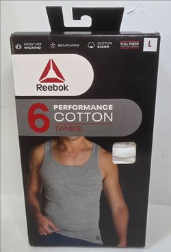 Reebok 6pk  Performance Cotton Tanks Mens Size Large