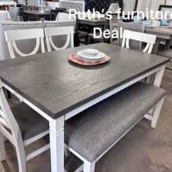 Beautiful! 6-pc Dining Set With Bench