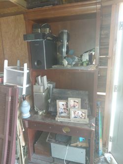 Desk W Shelves. 24" X 70" 