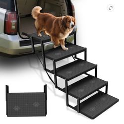 5 Step Foldable Non Slip Surface Dog Ramp Stair for Car Truck Bed New Condition