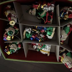 Vintage 20 Piece Set of Shatterproof Handblown And Hand painted Ornaments 