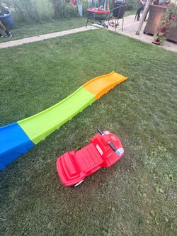 Kids Outdoor Slide & Ride-On Car Set | Multi-Color Slide