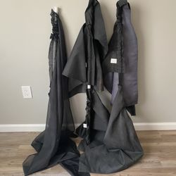 Adjustable Shower rods w/ Curtains