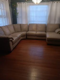 100% leather sectional