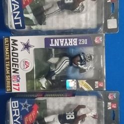 Lot Of 3 Dallas Cowboys Dez Bryant Action Figures 