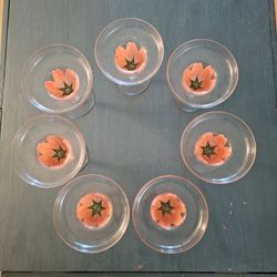 Vintage Hand Painted Flower Margarita Glasses