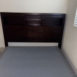 Queen Size Bed Frame And Box Spring With Dresser And Mirror