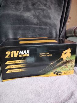21V Max Lithium Cordless Leaf Blower