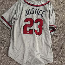 Signed David Justice Jersey