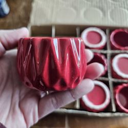 18 Small Red Ceramic Dishes/pots