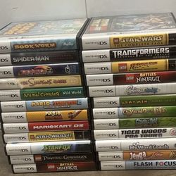 Nintendo DS Case + Manual Only Lot of 24 Spiderman Super Mario Transformers etc