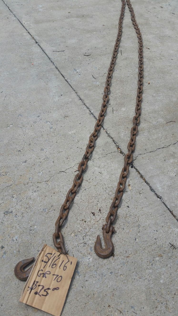 H/D chain, 5/16, 16FT, w/hooks