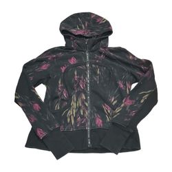 Lululemon Floral Printed Full Zip Long Sleeve Sweatshirt Hoodie S