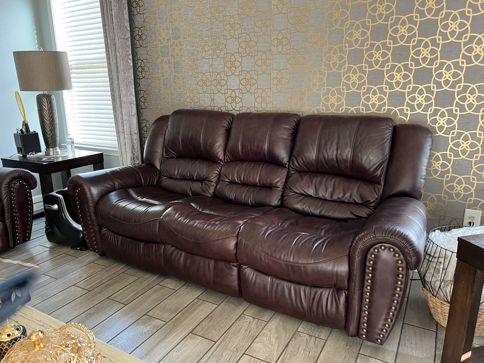 Leather Recliner Sofa Set