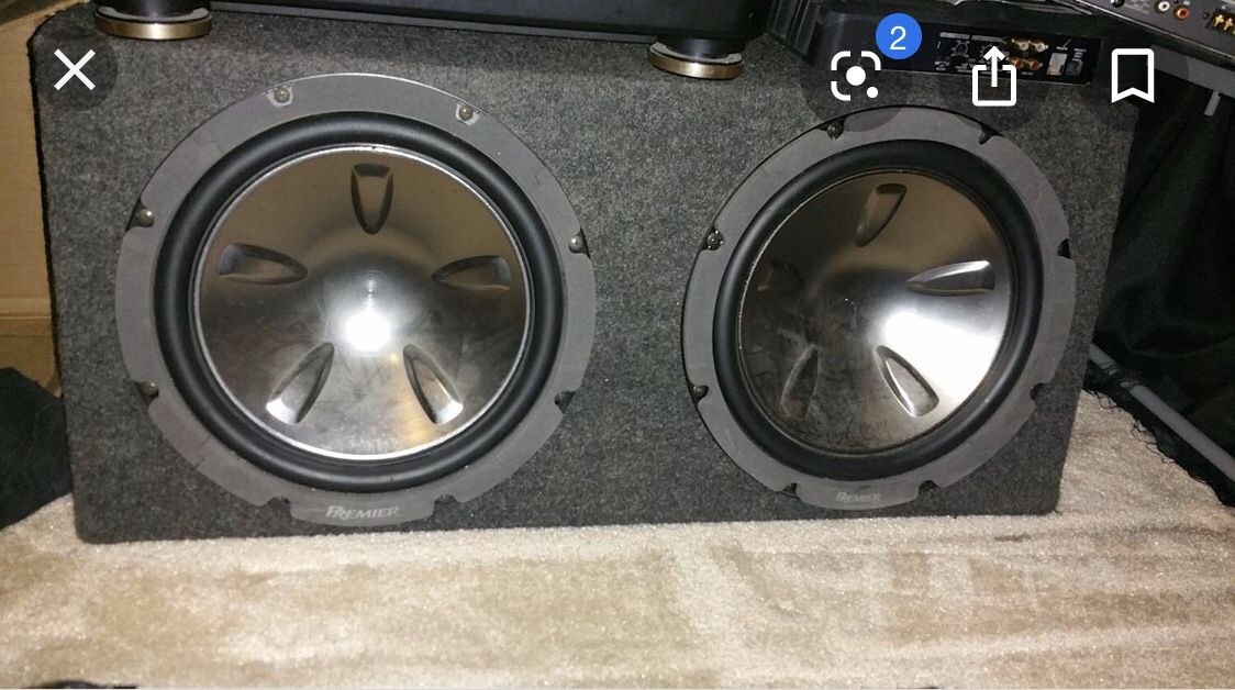 Pair of Pioneer premier nickel 12” subs and sealed subwoofer box .. sounds amazing .. only used for 2 months .. for Sale in Queen Creek, AZ