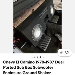 Chevy El Camino 1(contact info removed) Dual Ported Sub Box Subwoofer Enclosure Ground Shaker