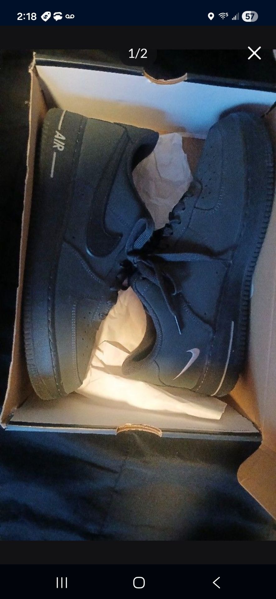 Nike airforce 1s dark charcoal grey