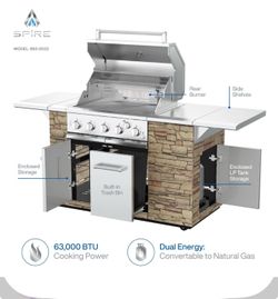 🔥 Luxury Outdoor BBQ Kitchen Island – Spire 5-Burner Stainless Steel Grill