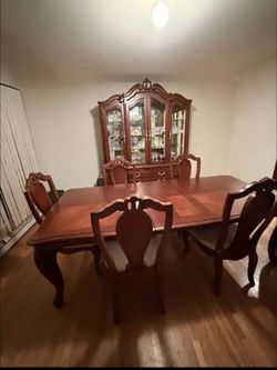 American Drew dining room table and china cabinet