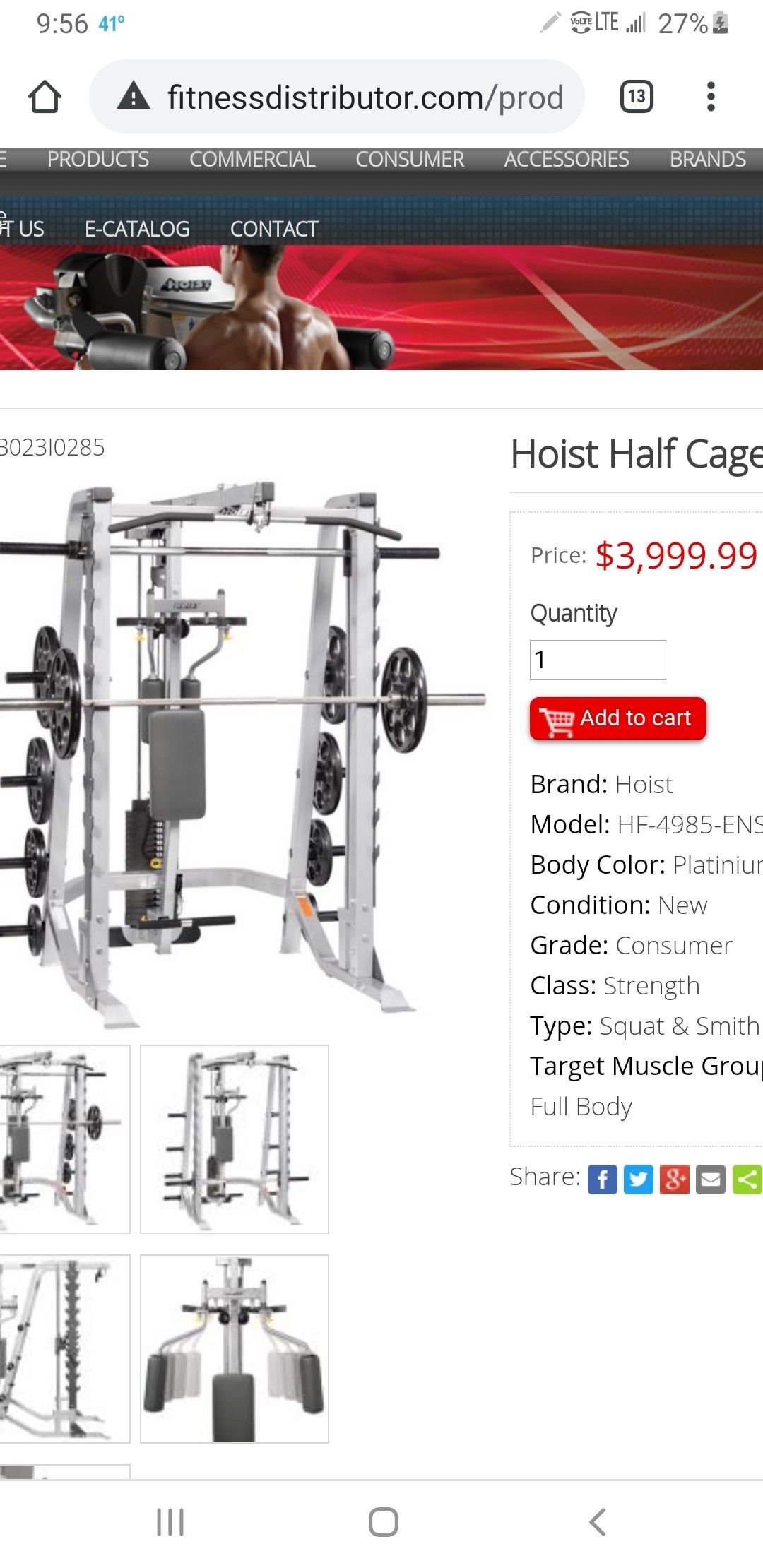 Hoist Smith Machine with Lat and Butterfly attachments
