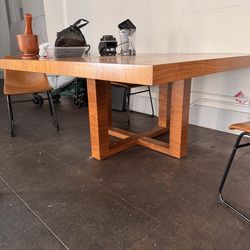 Large wood dining table